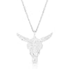 Montana Silversmith Chiseled Steer Head Necklace - Turquoise