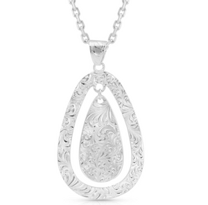 Montana Silversmith Cool Waters Rippled Teardrop Necklace - In Stock