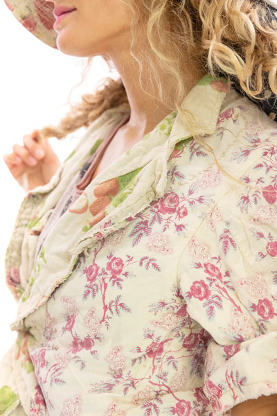 Veste Réversible Magnolia Pearl - Imprimé Fraises Et Fleurs, Coton, Fait Main, Taille Unique, Neuf Sans étiquettes