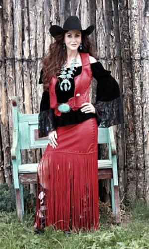 Wild Instincts Long Fringed Skirt- Red - Cowgirl Kim