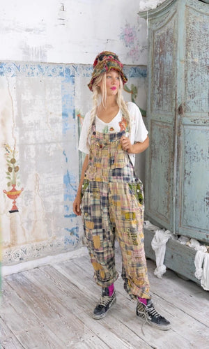 Magnolia Pearl Overalls 073 - Patchwork Love Overalls - Madras Tropical