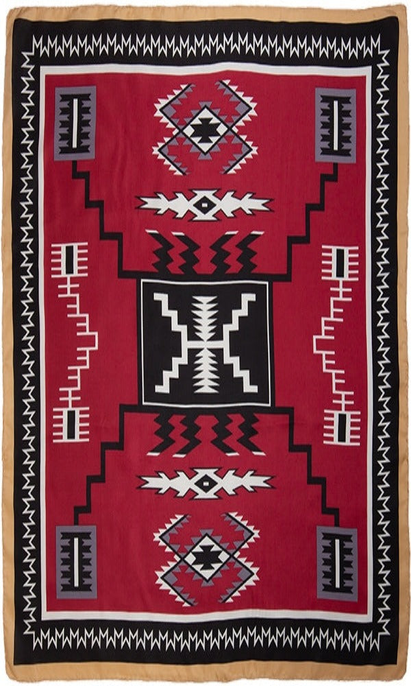 Wyoming Traders - Southwest Silk Scarf Aztec - Maroon/Black