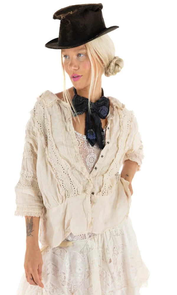 Magnolia Pearl  Top 1424 - Linen Ramie Marburger Blouse - Moonlight