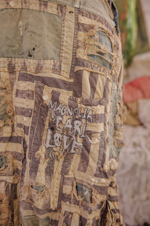 Magnolia Pearl - Patchwork Frankie Overalls - Luna Stripe