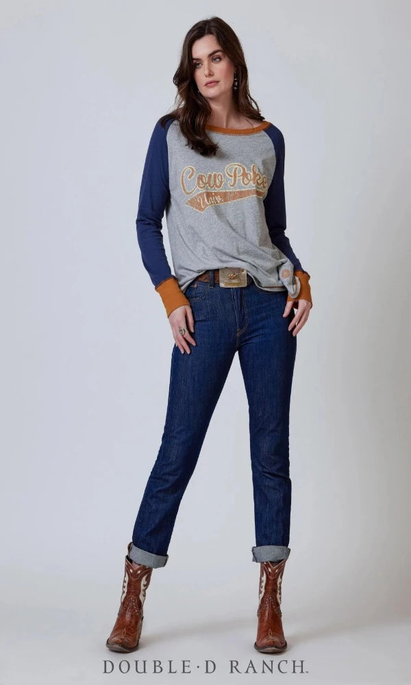 Double D Ranch - All Star Cow Poke Top - Gallop Grey