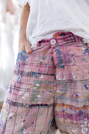 Magnolia Pearl Shorts 036 - Patchwork Miner Shorts - Madras Pink