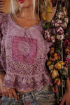 Magnolia Pearl - Eyelet Rosemary Blouse - Purple Boba