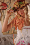 Magnolia Pearl - Embroidered Fairen Jabot - Orange Poppy