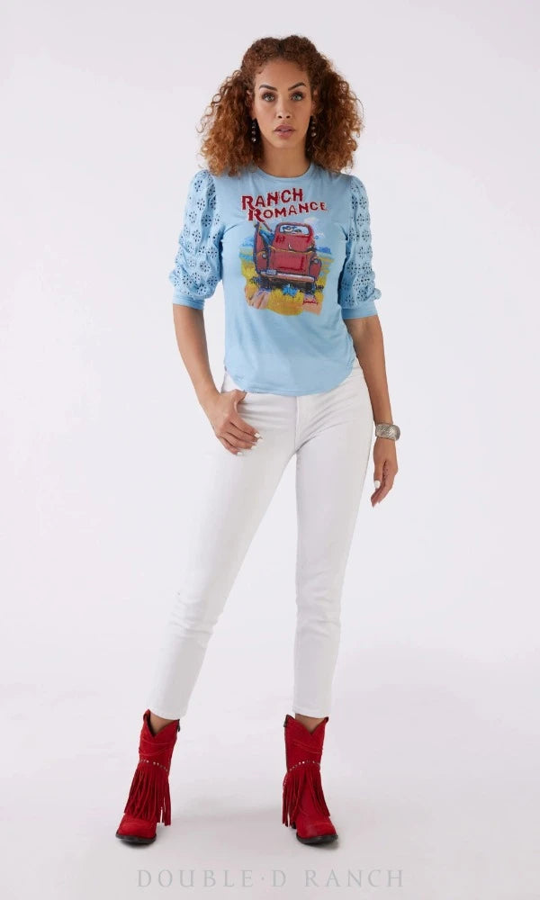 Double D Ranch - Ranch Romance Tee - Sky