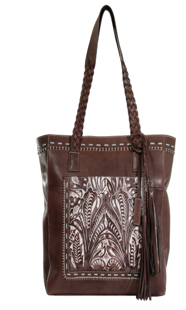 M&F Rori Dark Brown Leather Tote