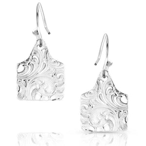 Montana Silversmith - Chiseled Cow Tag Earrings