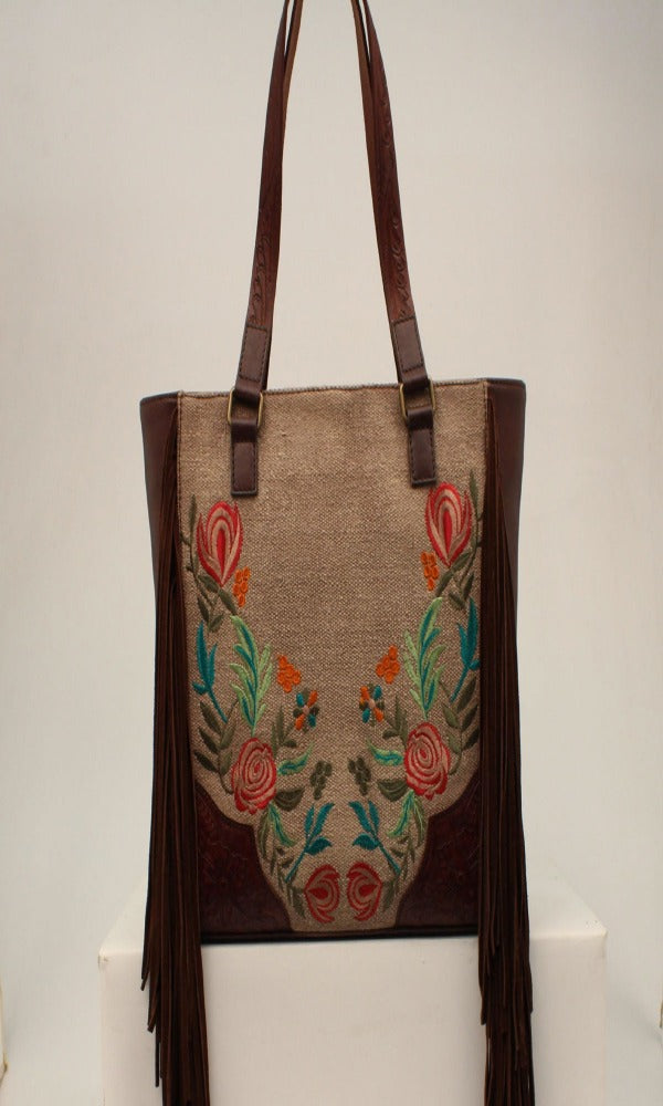 Ariat - Tote Audrey Collection - Canvas Flower Fringe