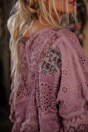 Magnolia Pearl - Eyelet Rosemary Blouse - Purple Boba