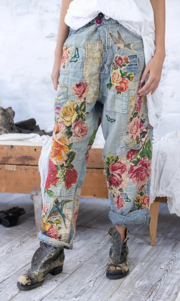 Magnolia Pearl - Pants 521 - Quilts and Roses Miner Pants - Faded Indigo
