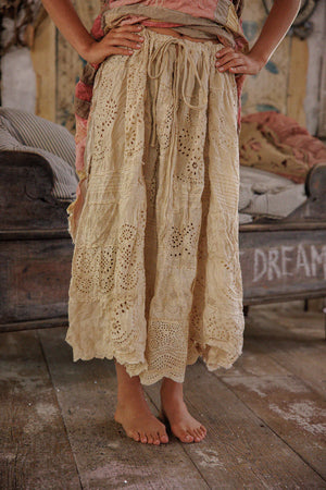Magnolia Pearl - Eyelet Patchwork Pissarro Skirt - Swan