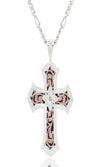 Montana Silversmith - Antiqued Scalloped Cross Necklace - Rose Gold