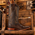 Ferrini brown cowboy boot with detailed pattern.