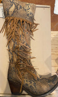 Liberty Black Maritza Boot- Python Fileteado - Miel - SIZE 9 ONLY