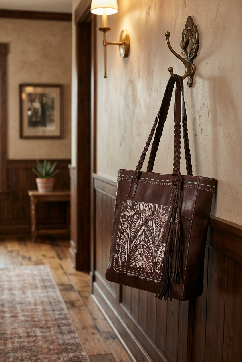 M&F Rori Dark Brown Leather Tote
