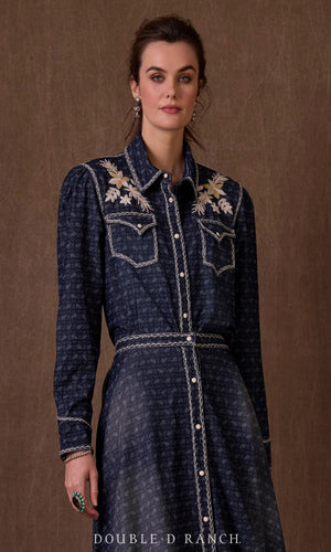 Double D Ranchwear - Sacking Cloth Blouse - Denim