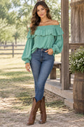Vintage Collection - Turquoise Blooming Top