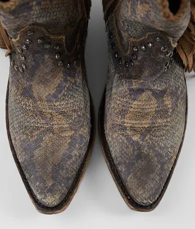 Liberty Black Susannah Short Fringe Boot - Python Fileteado - 7.5 ONLY