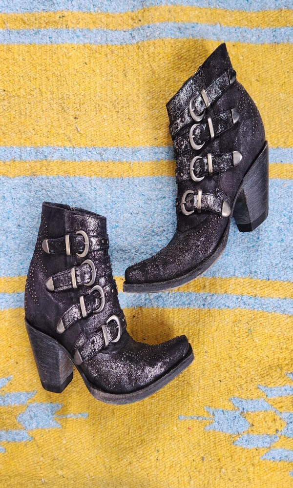 Old Gringo - Studded Roxy Ankle Boot - Black - Cowgirl Kim