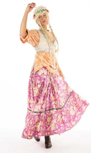 Magnolia Pearl Skirt 151 - Nepali Peasant Skirt - Wildberry