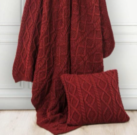 Cable Knit Soft Wool Throw Blanket