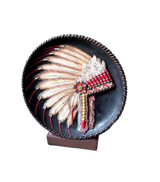 Cowgirl Kim Indian Headdress Table Plaque