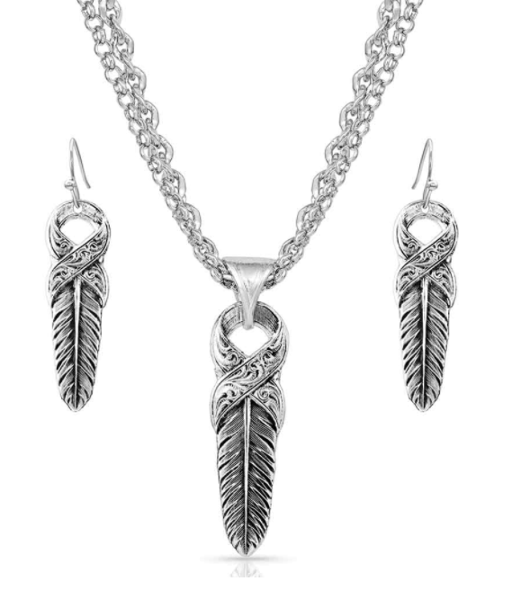 Montana Silversmith Strength Within Feather Jewelry Set - In Stock