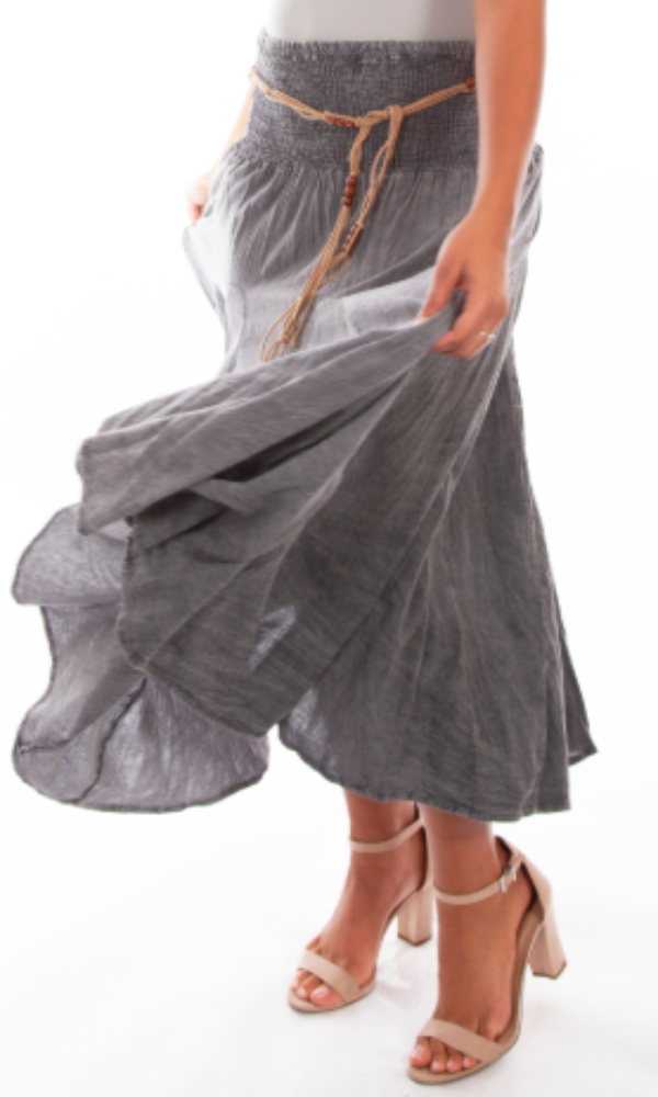 Scully Gathered Maxi Skirt - Charcoal - Cowgirl Kim