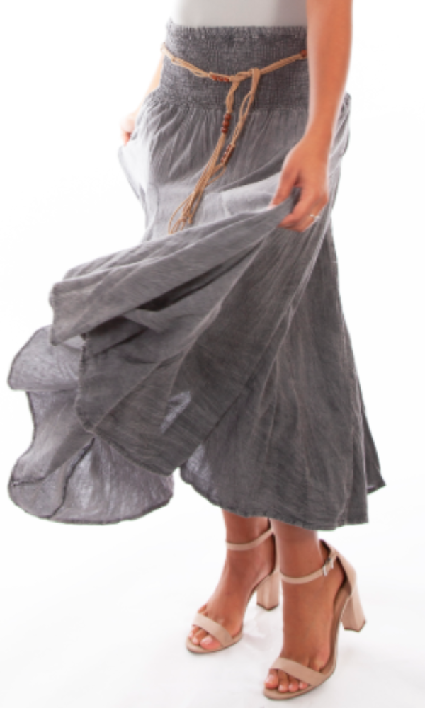 Scully Gathered Maxi Skirt - Charcoal