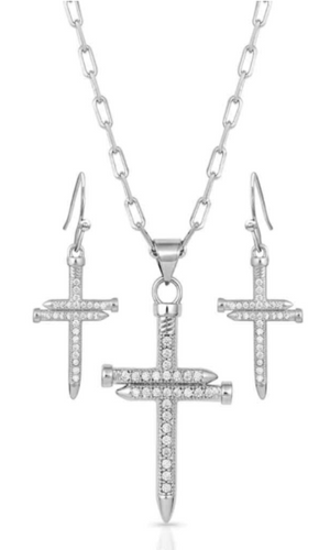 Montana Silversmith Sparkling Nail Cross Jewelry Set - In Stock