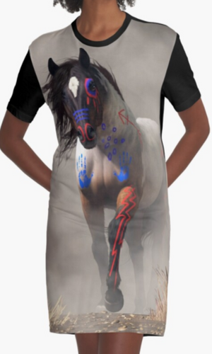Cowgirl Kim Painted War Pony Graphic Tee Dress