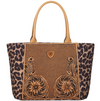 Ariat Tooled Leather and Leopard Tote Handbag