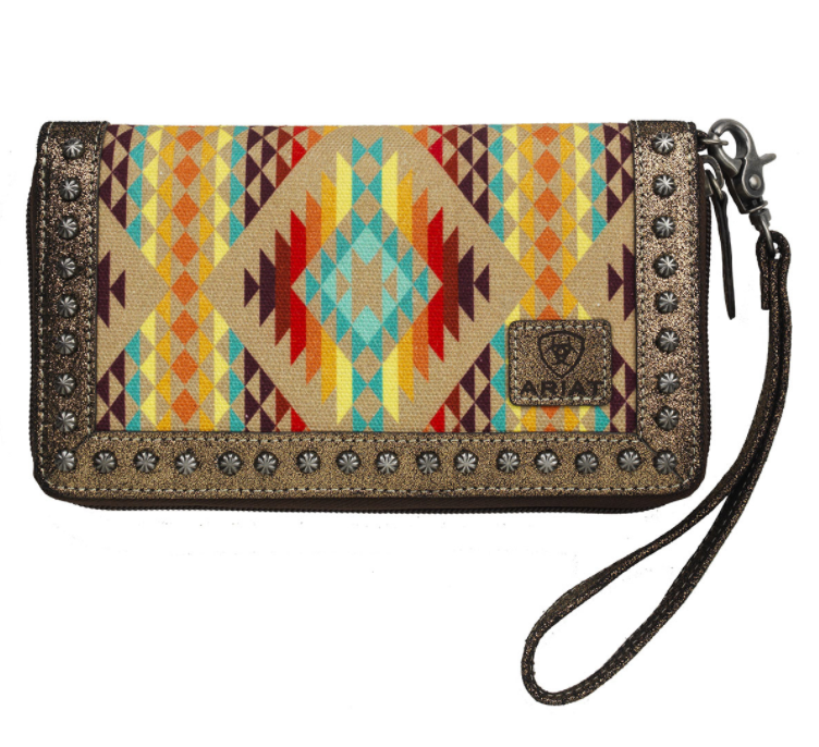 Ariat Aztec Orange 3-n-1 Wristlet