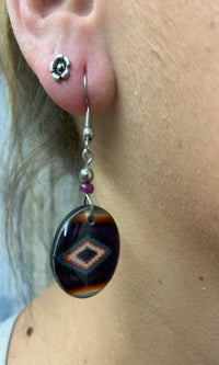 Cowgirl Kim Round Navajo Dangle Earrings - Purple