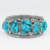 Vicki Orr Vintage 9 Stone Kingman Nugget Turquoise Sterling Silver Cuff - Cowgirl Kim