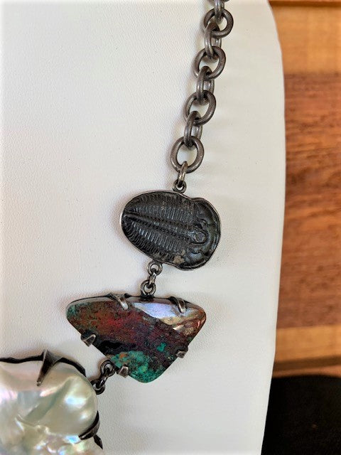 Vicki Orr Fossil and Turquoise Necklace - Cowgirl Kim