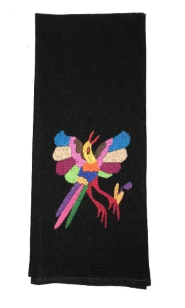 Nativa Hand Embroidered Black Bird Tea Towels - Cowgirl Kim