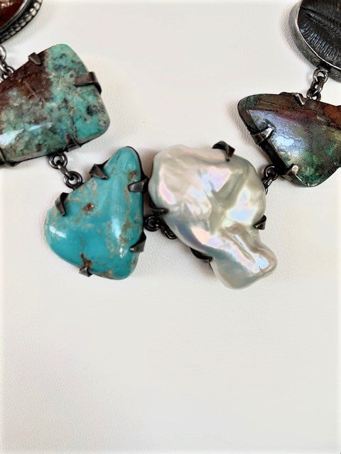 Vicki Orr Fossil and Turquoise Necklace - Cowgirl Kim