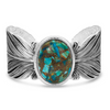 Montana Silversmith Santa Fe Ruffled Feather Turquoise Cuff Bracelet