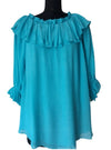 Vintage Collection Turquoise Peasant Top