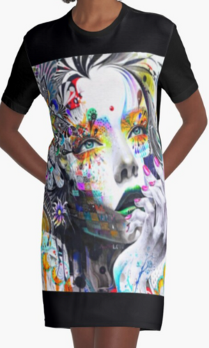 Cowgirl Kim Abstract Beauty Tee Dress - Medium Only
