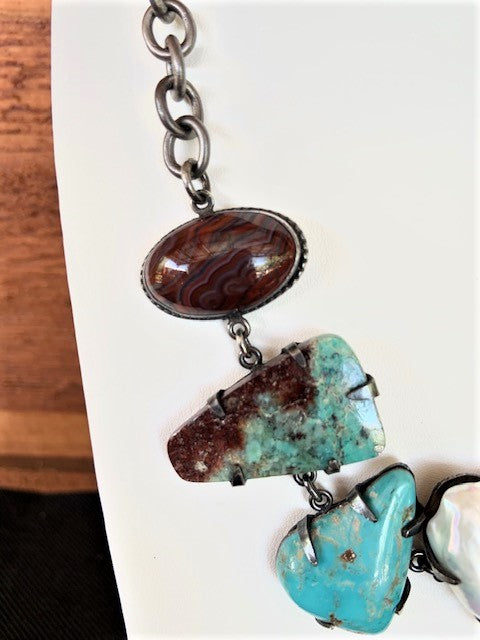 Vicki Orr Fossil and Turquoise Necklace - Cowgirl Kim