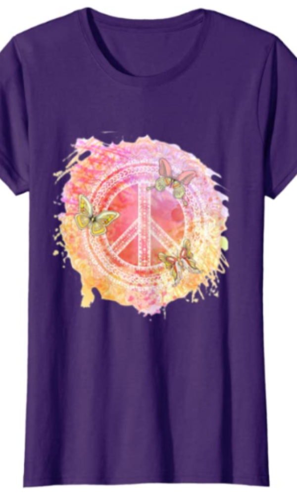 Cowgirl Kim Peace and Butterflies Tee