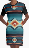 Cowgirl Kim Turquoise Dream Graphic Tee Dress - Large Only