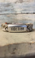Cowboy Collectibles Ride Free Magnetic Clasp Bracelets - Light Grey - Cowgirl Kim