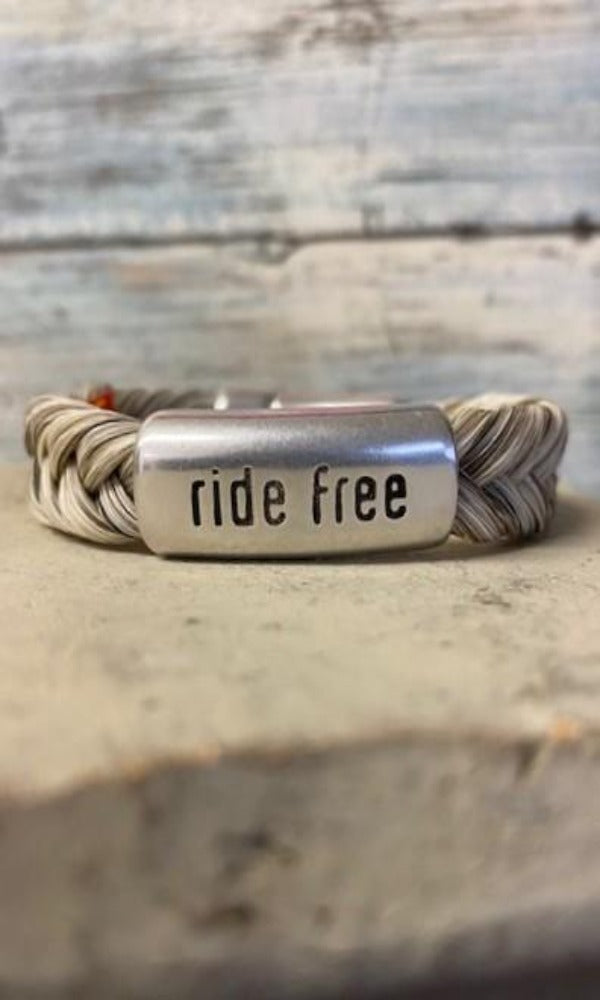 Cowboy Collectibles Ride Free Magnetic Clasp Bracelets - Light Grey